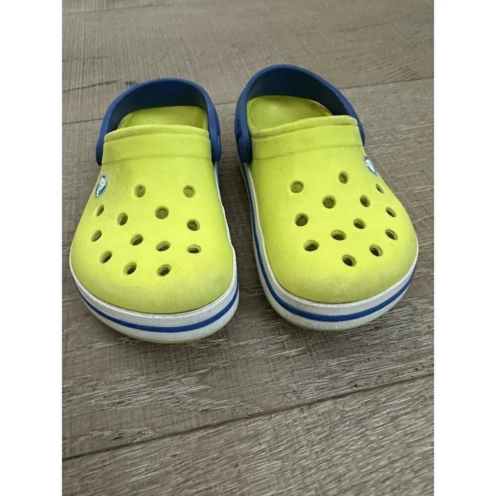 Crocs, Bright Green And Blue Sandals